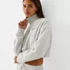 Sweatshirt med dragkedja med broderi Sweatshirt med dragkedja med broderi