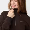 Sweatshirt med dragkedja med broderi Sweatshirt med dragkedja med broderi