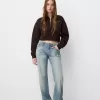 Sweatshirt med dragkedja med broderi Sweatshirt med dragkedja med broderi