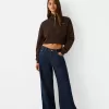 Sweatshirt med dragkedja med broderi Sweatshirt med dragkedja med broderi