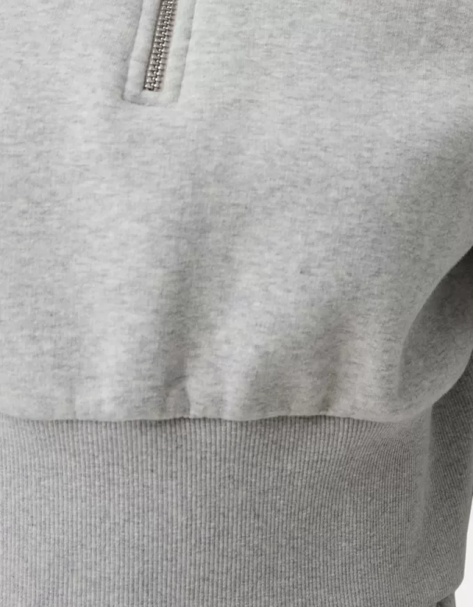 Sweatshirt med dragkedja med broderi Sweatshirt med dragkedja med broderi