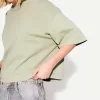 T-shirt med kort ärm och kortärmad passform i kraftig bomull T-shirt med kort ärm och kortärmad passform i kraftig bomull