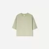 T-shirt med kort ärm och kortärmad passform i kraftig bomull T-shirt med kort ärm och kortärmad passform i kraftig bomull