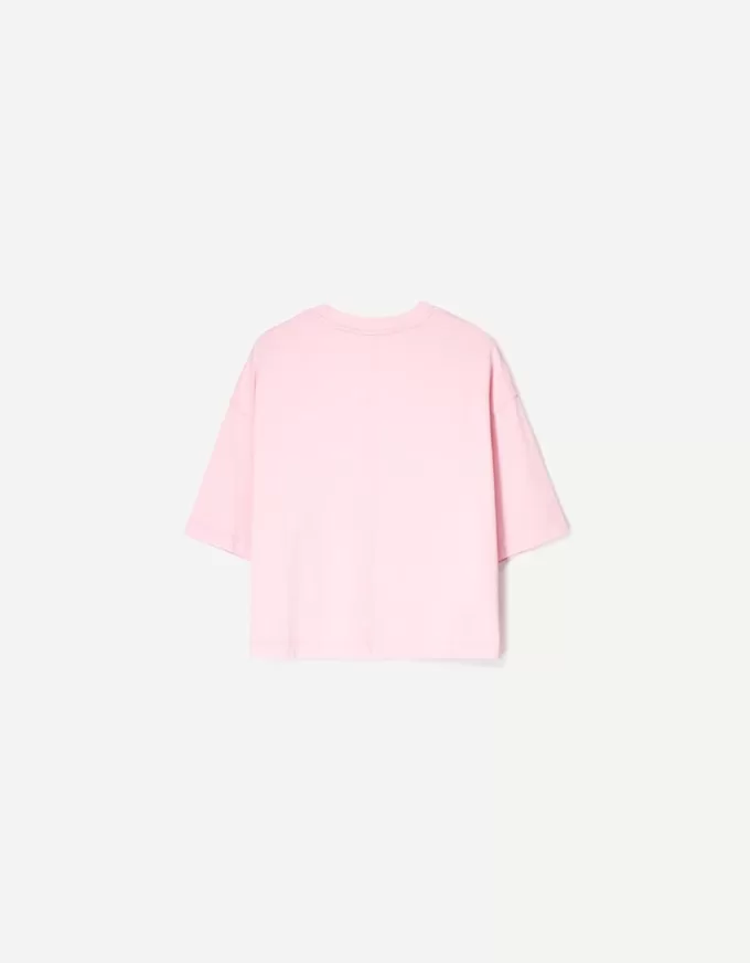 T-shirt med kort ärm och kortärmad passform i kraftig bomull T-shirt med kort ärm och kortärmad passform i kraftig bomull