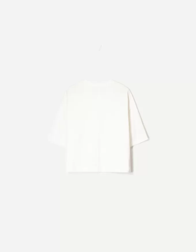 T-shirt med kort ärm och kortärmad passform i kraftig bomull T-shirt med kort ärm och kortärmad passform i kraftig bomull