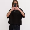 T-shirt med kort ärm och kortärmad passform i kraftig bomull T-shirt med kort ärm och kortärmad passform i kraftig bomull