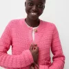 Texturerad cardigan med rund hals Texturerad cardigan med rund hals