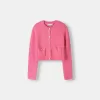 Texturerad cardigan med rund hals Texturerad cardigan med rund hals