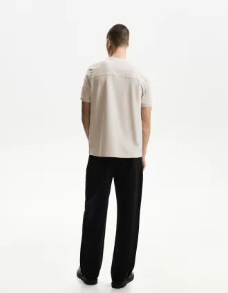 Texturerad kortärmad T-shirt