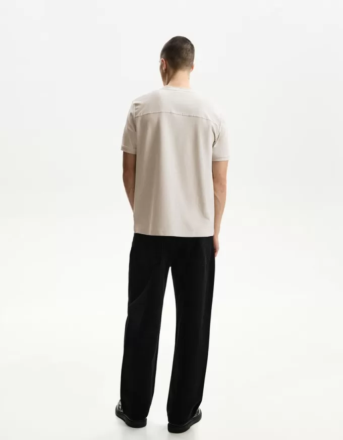 Texturerad kortärmad T-shirt
