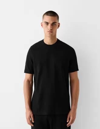 Texturerad kortärmad T-shirt