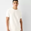 Texturerad kortärmad T-shirt Texturerad kortärmad T-shirt