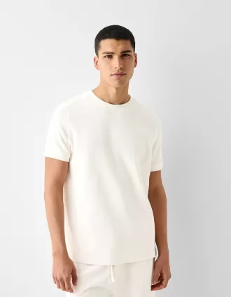 Texturerad kortärmad T-shirt