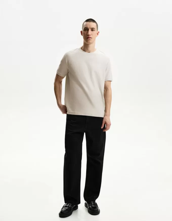 Texturerad kortärmad T-shirt