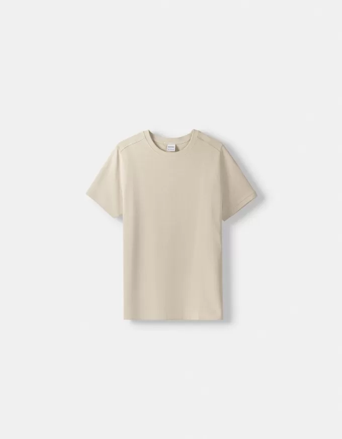 Texturerad kortärmad T-shirt Texturerad kortärmad T-shirt