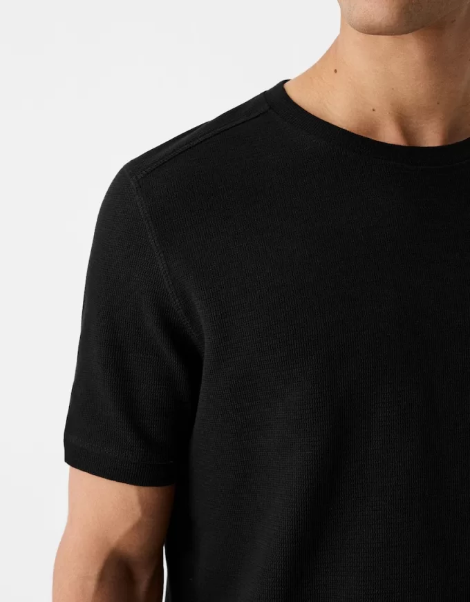 Texturerad kortärmad T-shirt