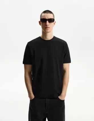 Texturerad kortärmad T-shirt