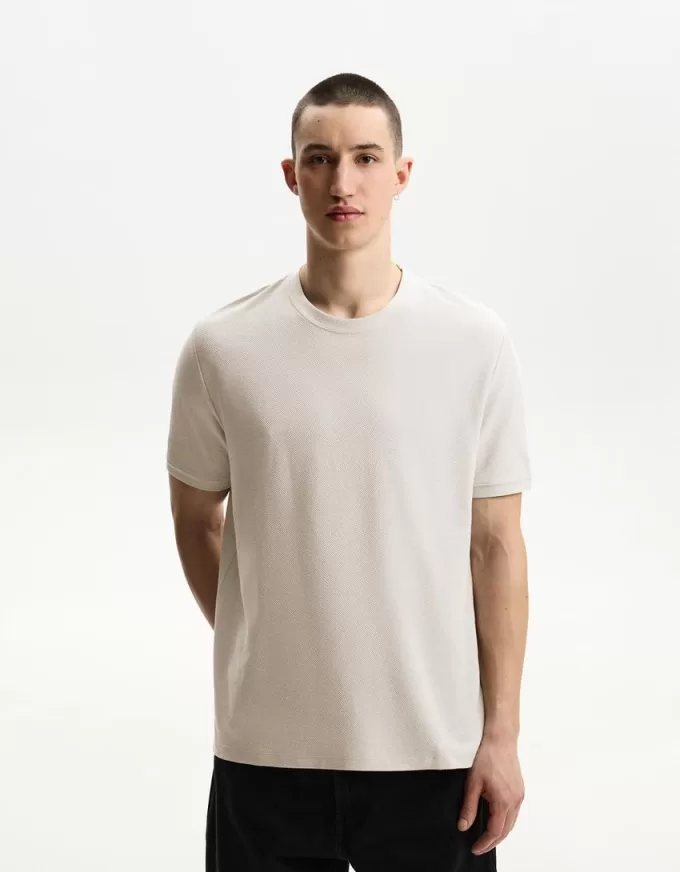 Texturerad kortärmad T-shirt