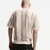 Texturerad randig kortärmad T-shirt Texturerad randig kortärmad T-shirt