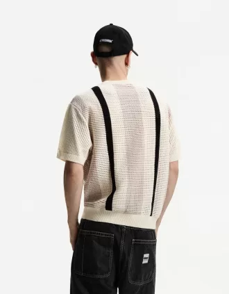 Texturerad randig kortärmad T-shirt