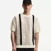 Texturerad randig kortärmad T-shirt Texturerad randig kortärmad T-shirt
