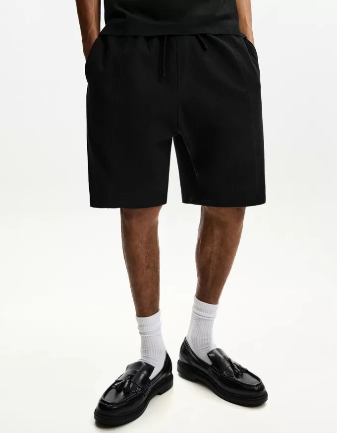 Texturerade bermudashorts