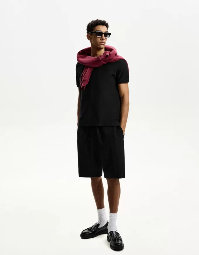 Texturerade bermudashorts