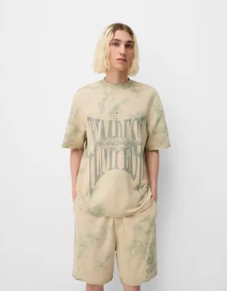 Tie-dye baggy bermudashorts