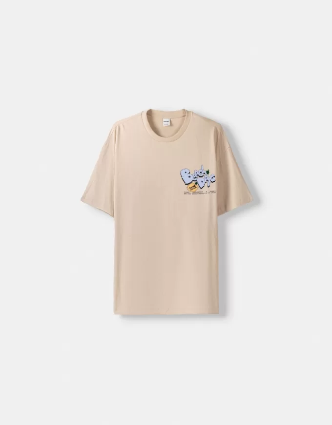 Tryckt boxy-fit kortärmad T-shirt Tryckt boxy-fit kortärmad T-shirt