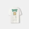 Tryckt boxy-fit kortärmad T-shirt Tryckt boxy-fit kortärmad T-shirt