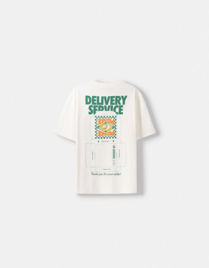 Tryckt boxy-fit kortärmad T-shirt Tryckt boxy-fit kortärmad T-shirt