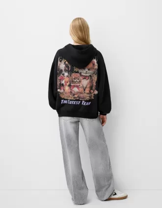 Tryckt hoodie