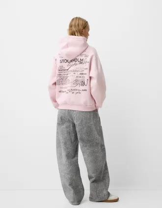 Tryckt hoodie