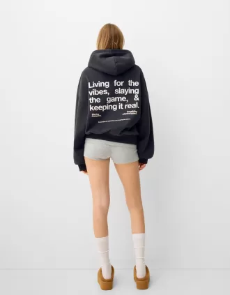 Tryckt hoodie