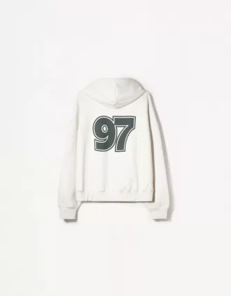 Tryckt hoodie med dragkedja