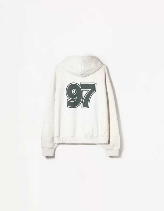 Tryckt hoodie med dragkedja Tryckt hoodie med dragkedja
