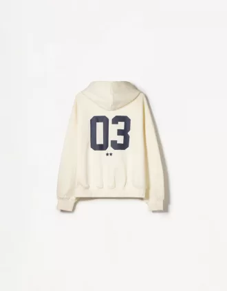 Tryckt hoodie med dragkedja