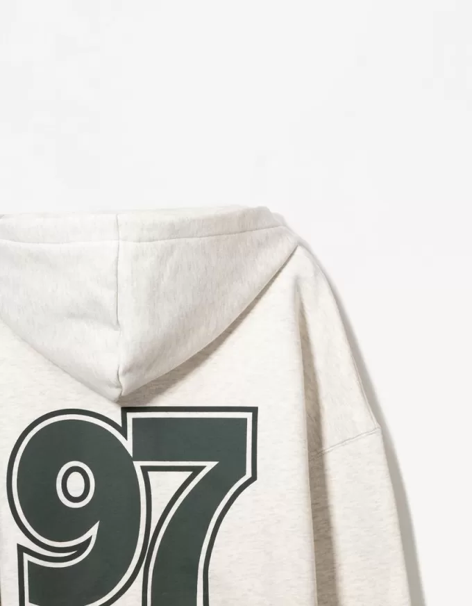 Tryckt hoodie med dragkedja Tryckt hoodie med dragkedja