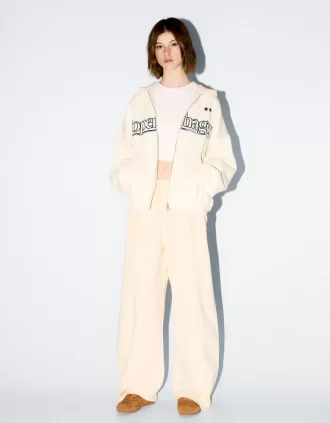Tryckt hoodie med dragkedja