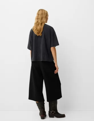 Tryckt kortärmad oversize T-shirt