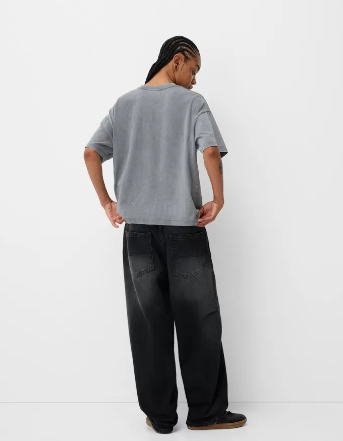 Tryckt kortärmad oversize T-shirt Tryckt kortärmad oversize T-shirt