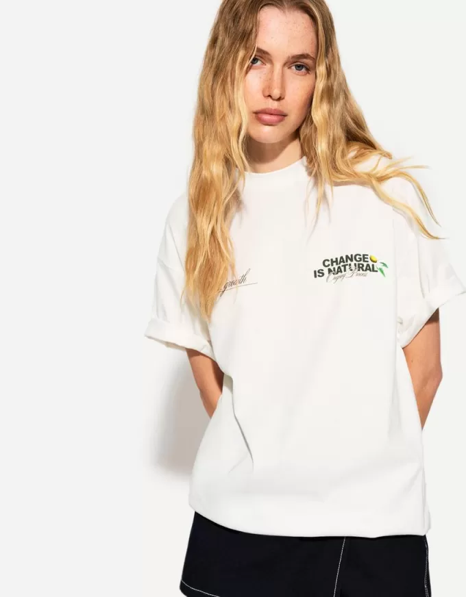 Tryckt kortärmad oversize T-shirt Tryckt kortärmad oversize T-shirt