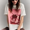 Tryckt kortärmad oversize T-shirt Tryckt kortärmad oversize T-shirt