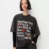 Tryckt kortärmad oversize T-shirt Tryckt kortärmad oversize T-shirt
