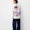 Tryckt kortärmad oversize T-shirt Tryckt kortärmad oversize T-shirt
