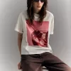 Tryckt kortärmad oversize T-shirt Tryckt kortärmad oversize T-shirt