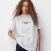 Tryckt kortärmad oversize T-shirt Tryckt kortärmad oversize T-shirt