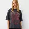 Tryckt kortärmad oversize T-shirt Tryckt kortärmad oversize T-shirt