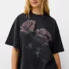 Tryckt kortärmad oversize T-shirt Tryckt kortärmad oversize T-shirt