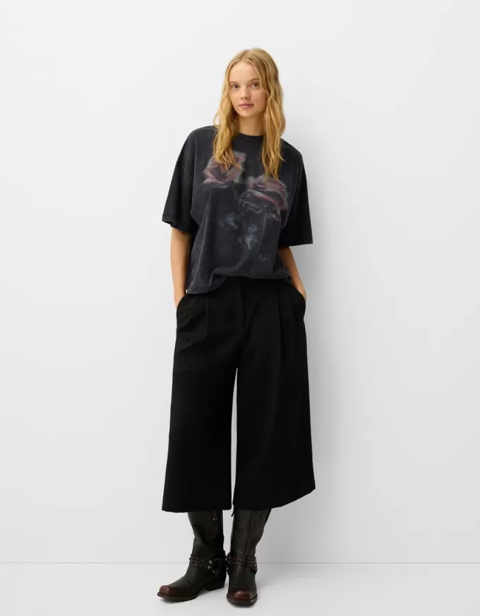 Tryckt kortärmad oversize T-shirt Tryckt kortärmad oversize T-shirt